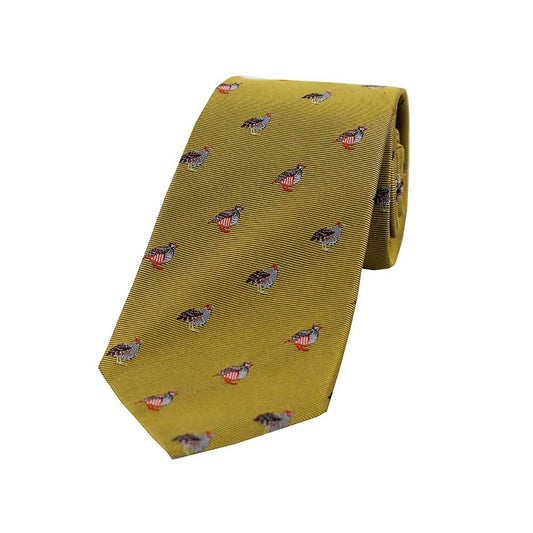 Grouse and Partridge Country Silk Tie