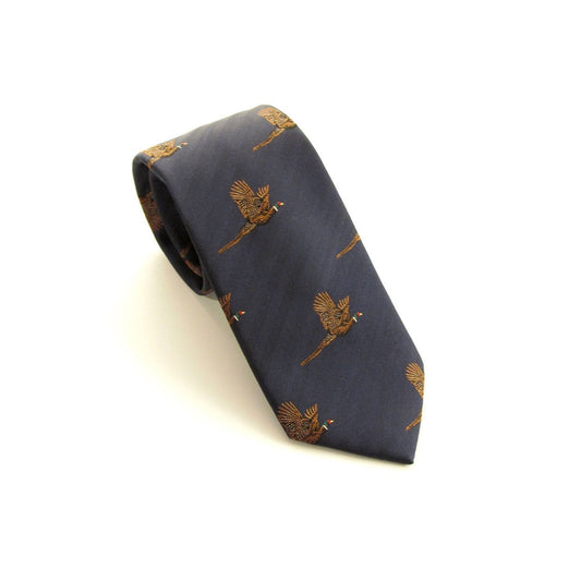 Flying Pheasant Silk Tie
