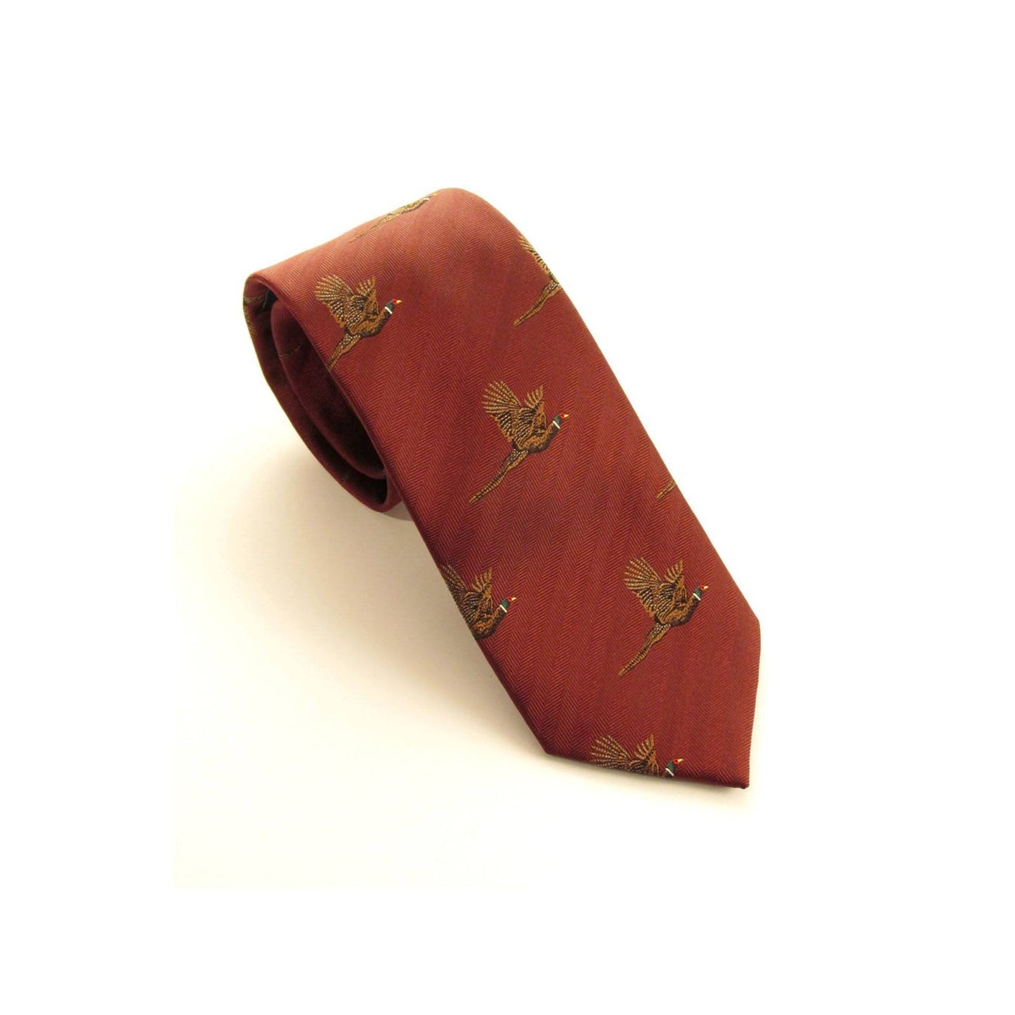 Flying Pheasant Silk Tie