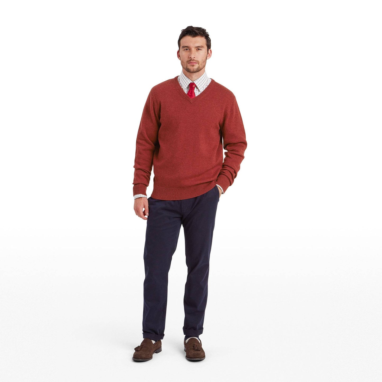 Lewis Lambswool V Neck Jumper