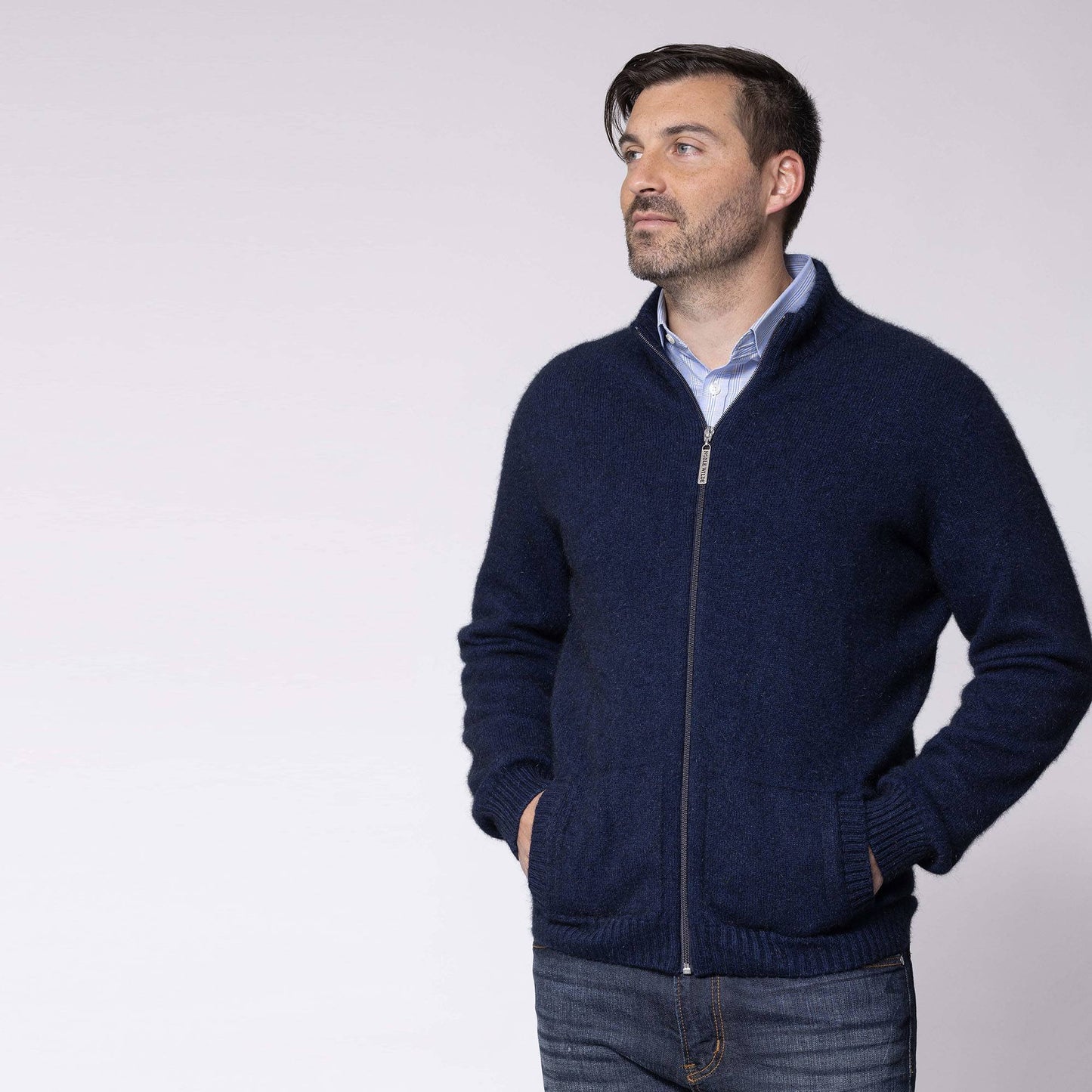 Possum Merino Bristol Full Zip Knit