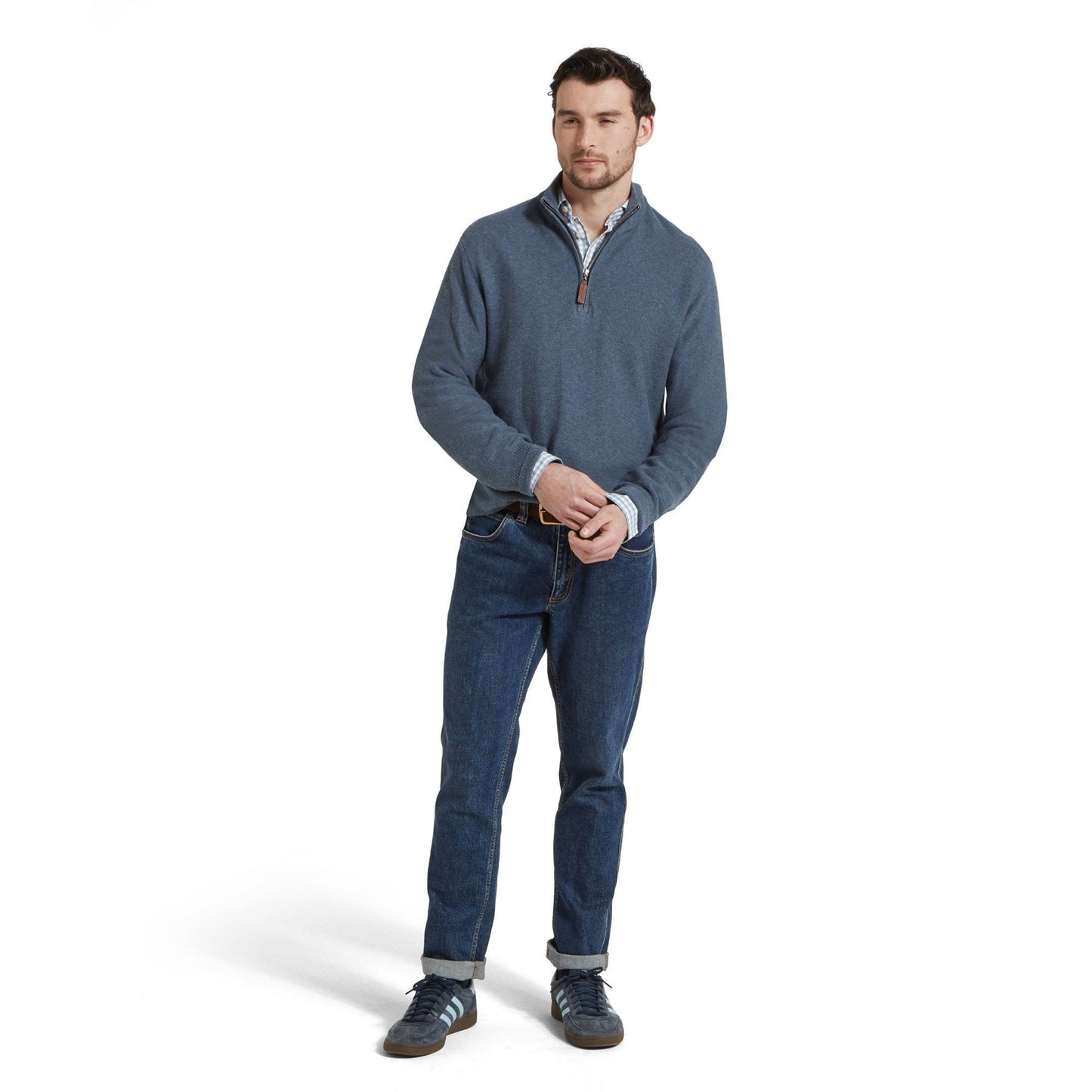 Porthleven Quarter Zip Cotton Knit
