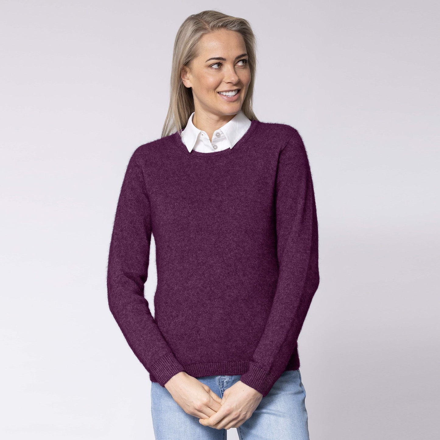 Possum Merino Plain Crew Knit
