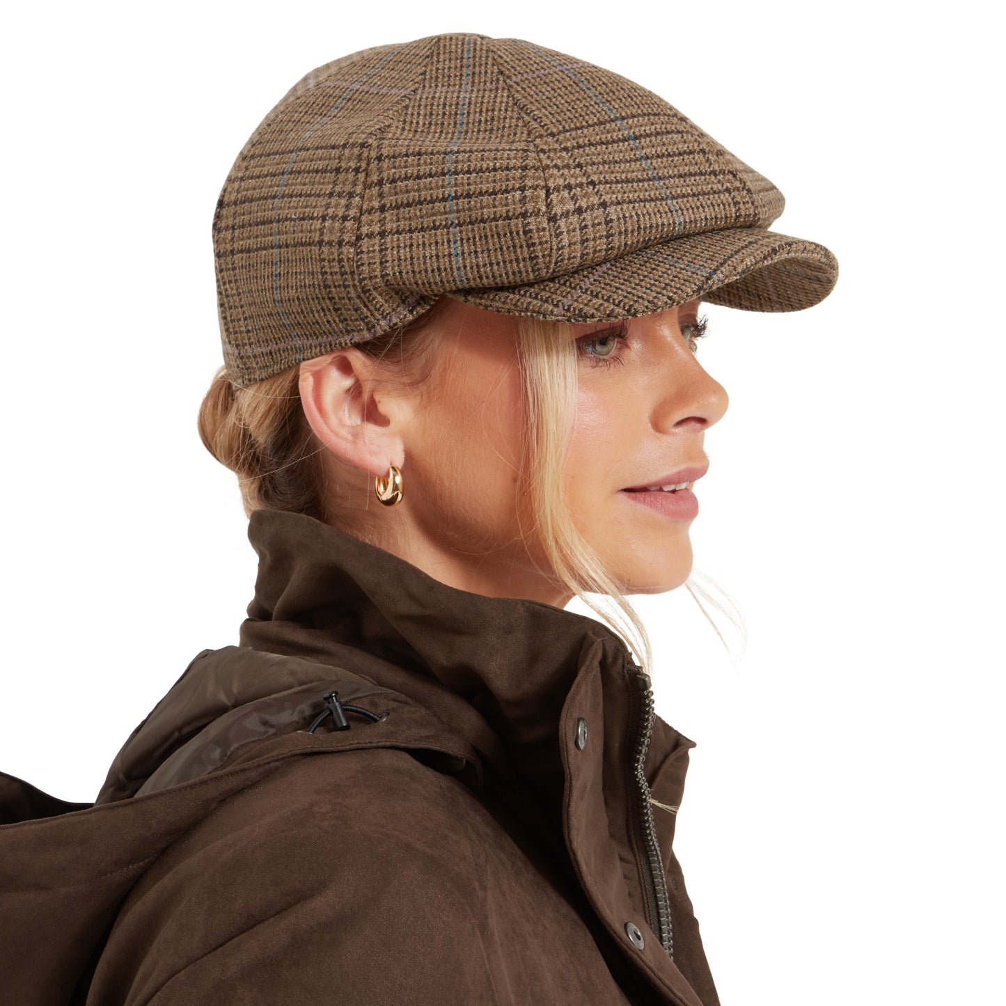Ladies Newsboy Tweed Cap