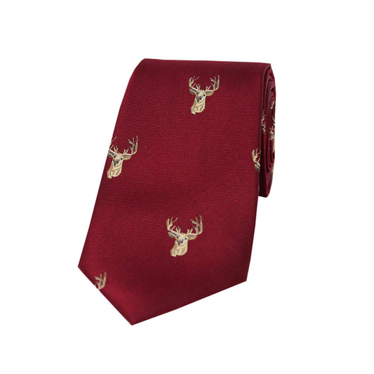 Woven Silk Stag Head Tie