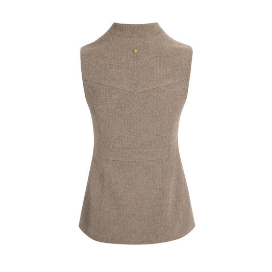 Eliza Single Breasted Herringbone Gilet