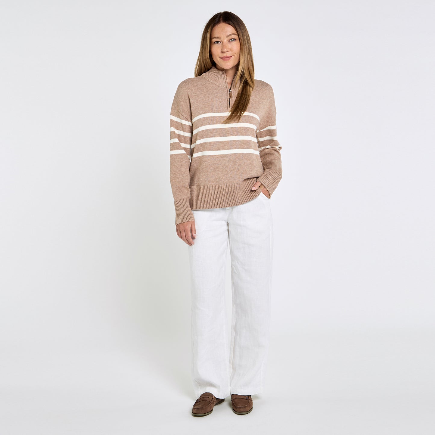 Fonthill Striped Zip Neck Knit