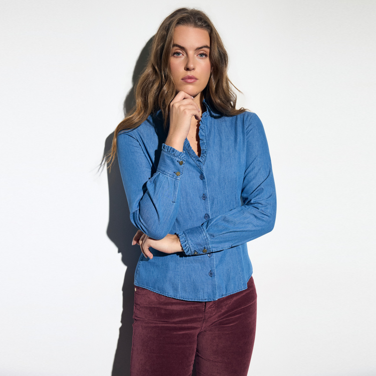 Vica Denim Frill Shirt