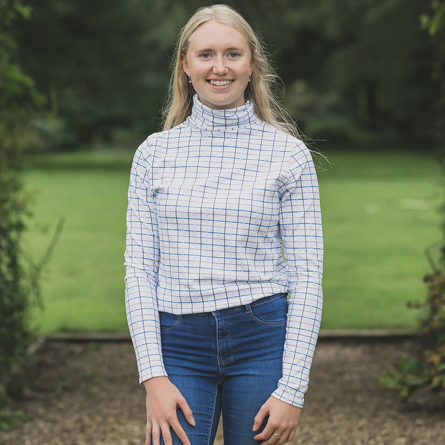 Cosy Check Roll Neck