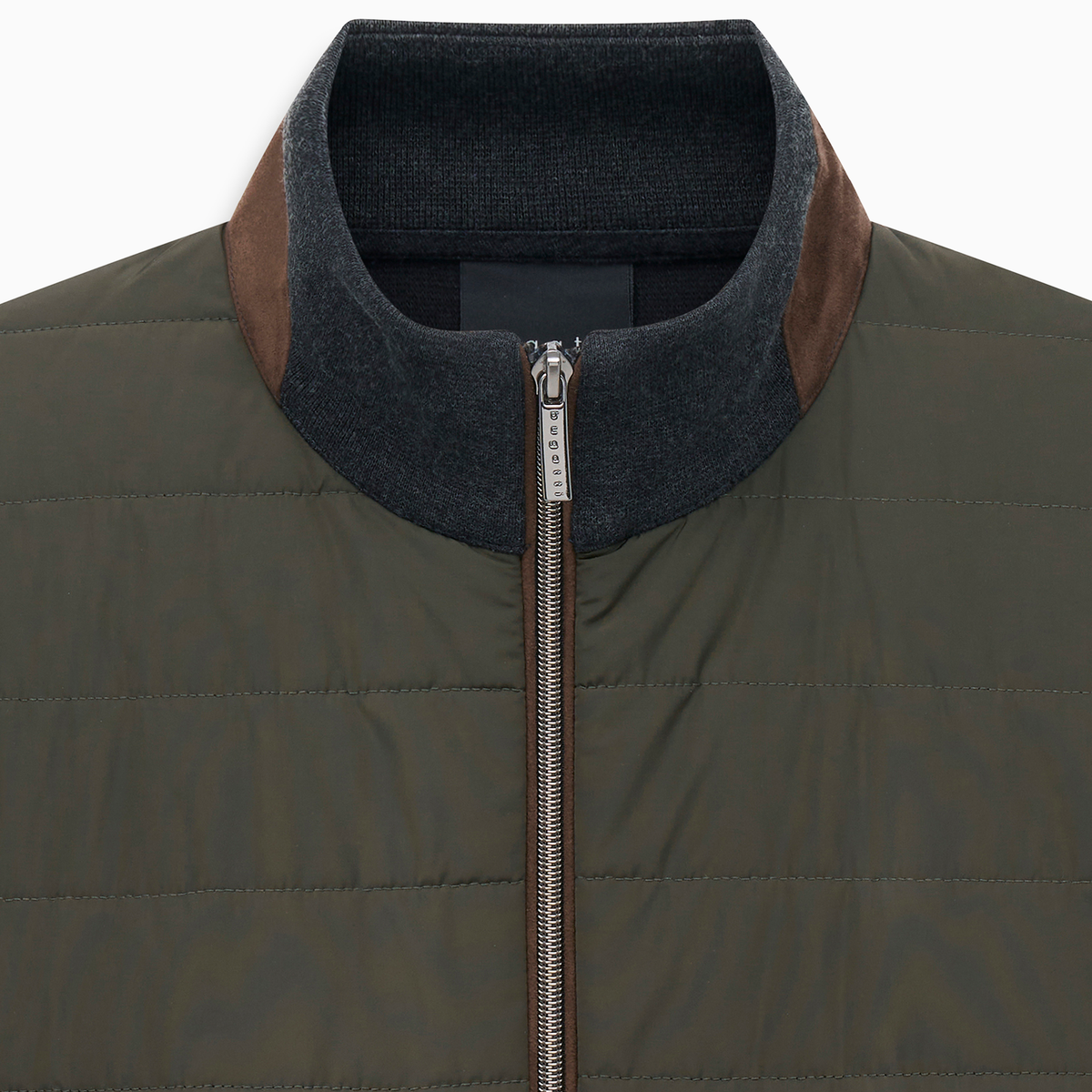 Knitted Back Baffle Jacket