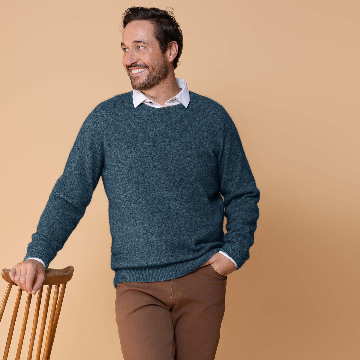 Possum Merino Cambridge Crew Neck Knit