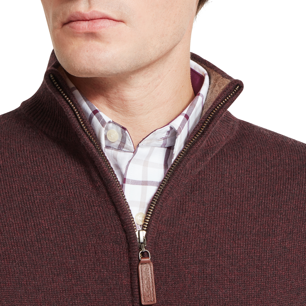 Lewis Lambswool Quarter Zip Jumper