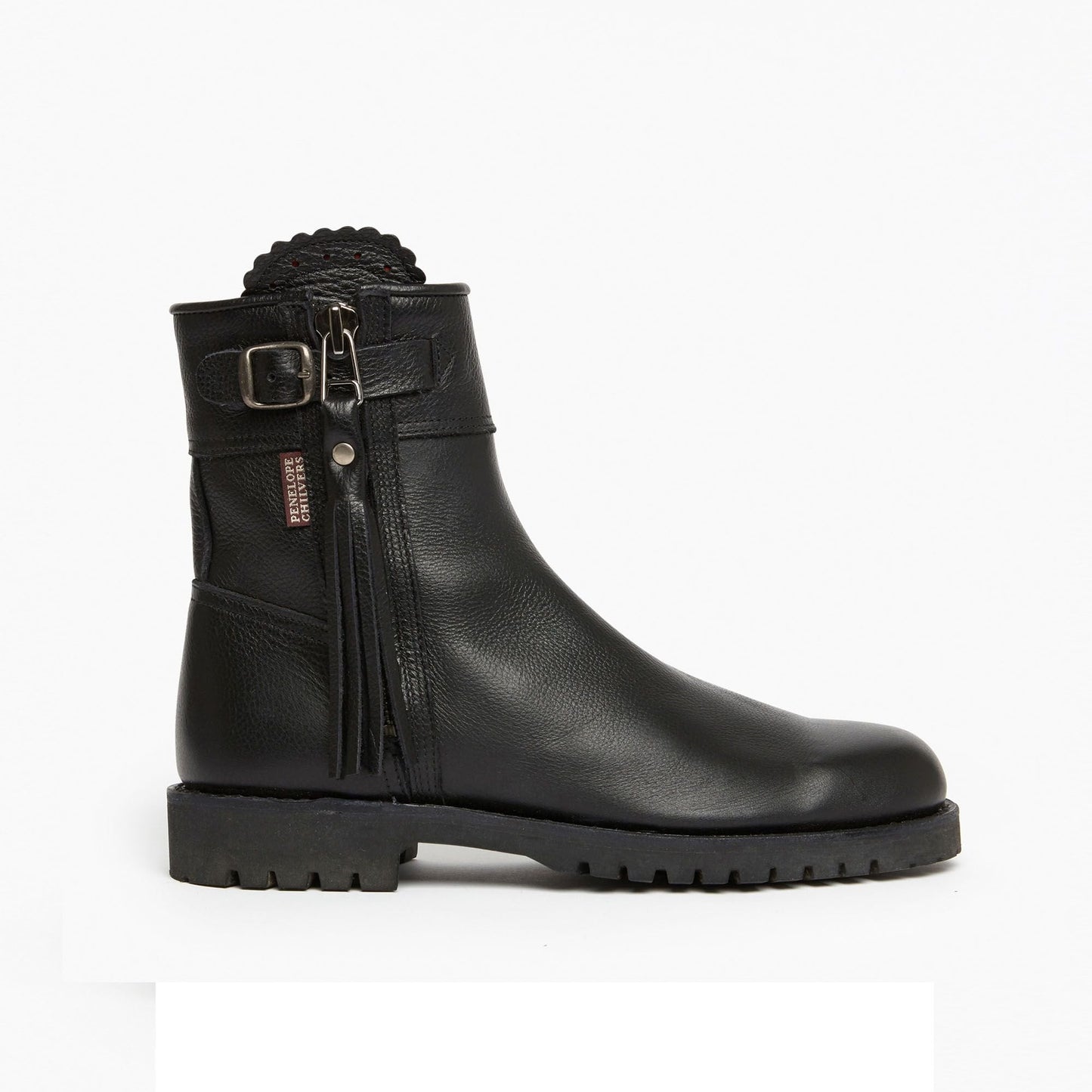 Cropped Leather Tassel Boot