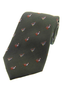 Grouse and Partridge Country Silk Tie