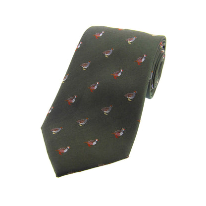 Grouse and Partridge Country Silk Tie