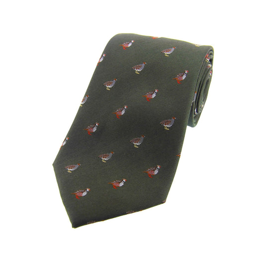 Grouse and Partridge Country Silk Tie