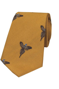 Flying Pheasant Woven Silk Tie