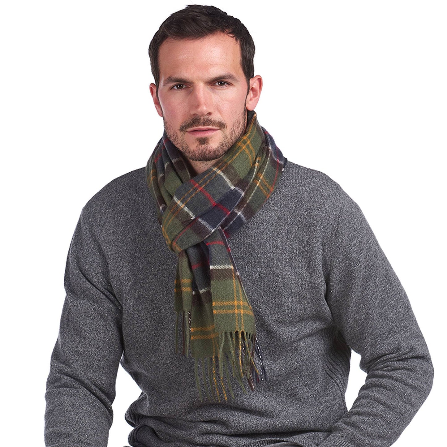 Wool Cashmere Tartan Scarf