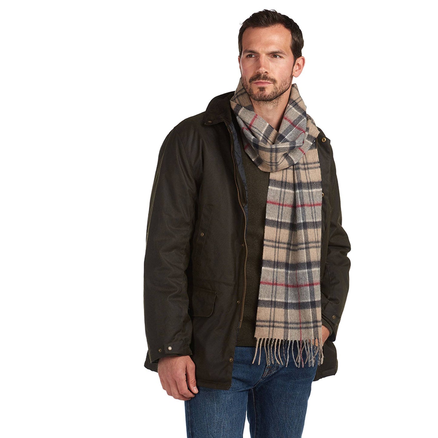 Wool Cashmere Tartan Scarf