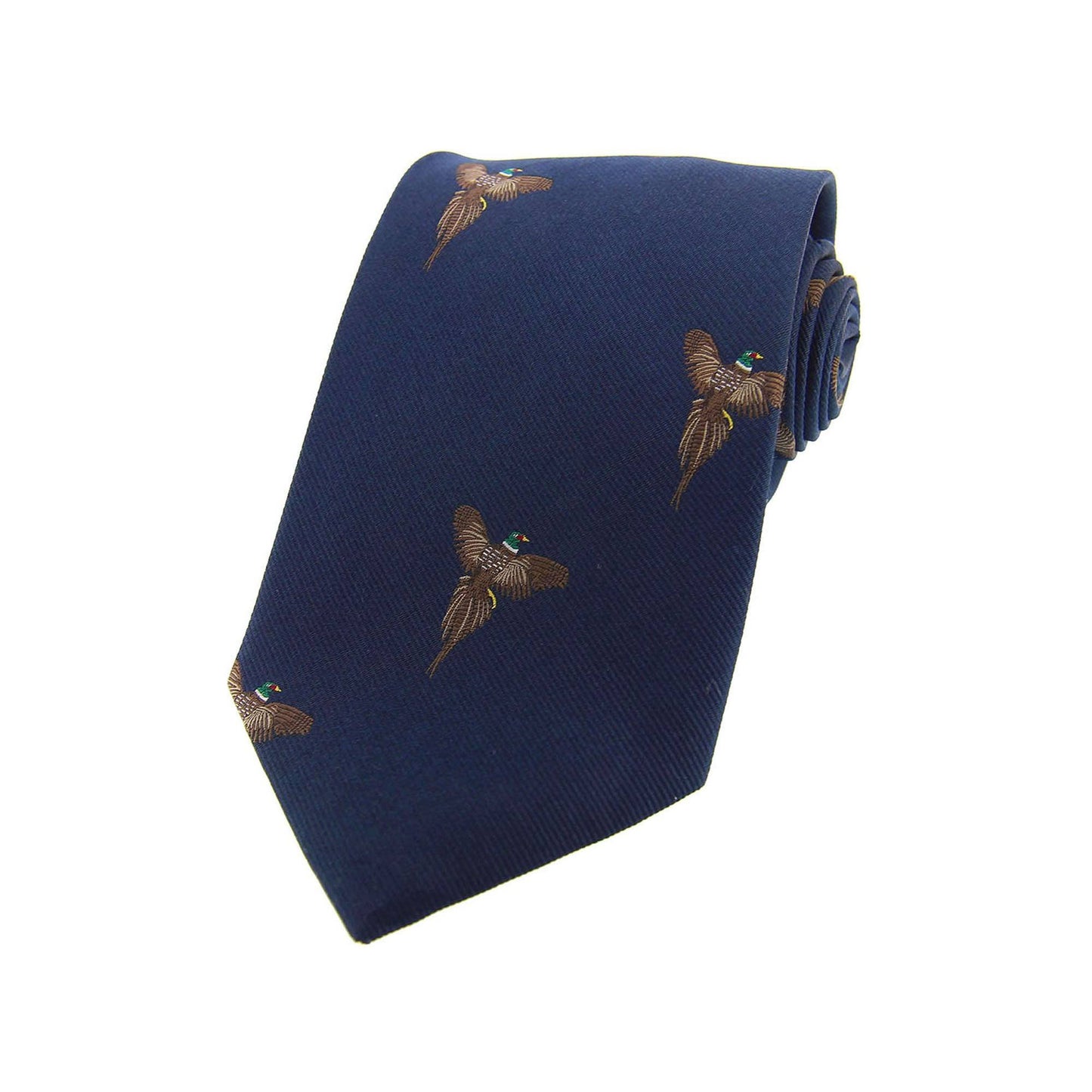 Flying Pheasant Woven Silk Tie