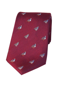 Grouse and Partridge Country Silk Tie