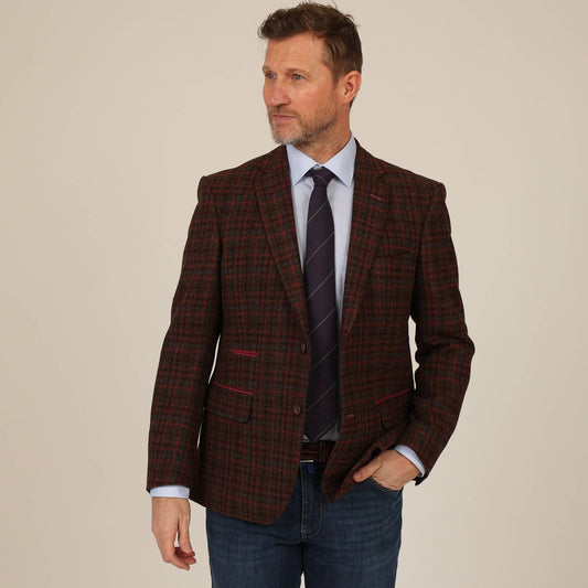 Textured Check Tweed Jacket