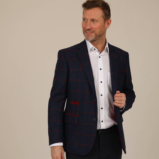 Textured Check Tweed Jacket