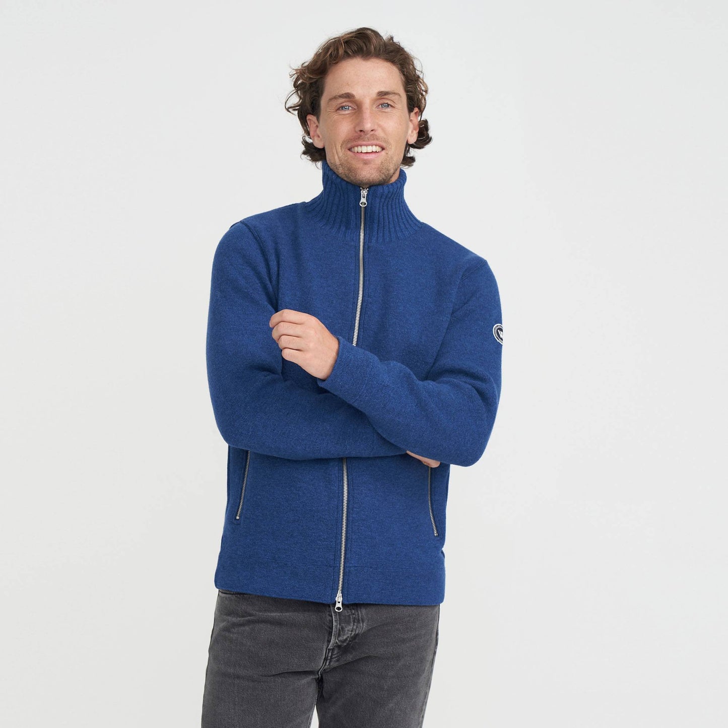 Mans Windproof Full Zip Knit