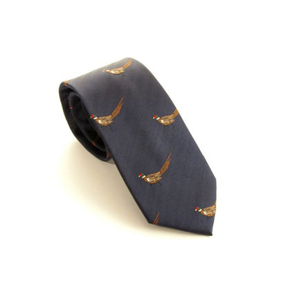 Standing Pheasant Silk Tie