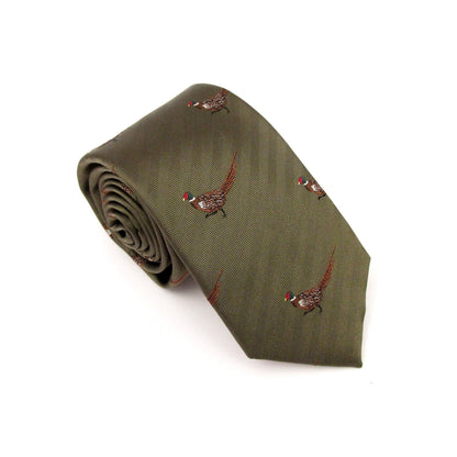 Standing Pheasant Silk Tie
