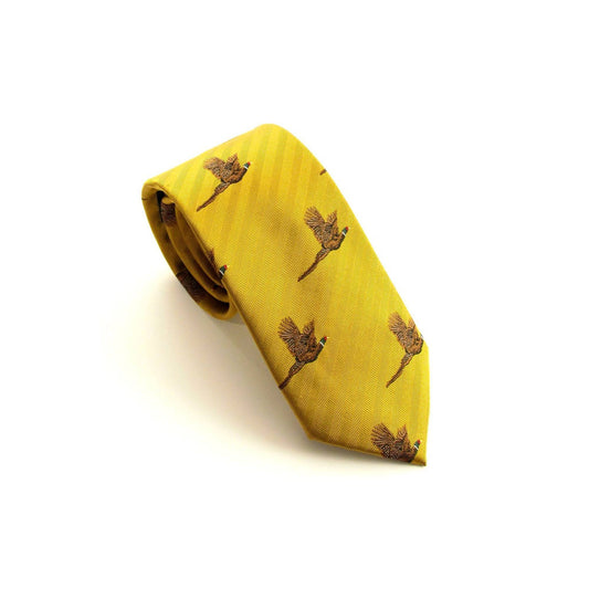Flying Pheasant Silk Tie
