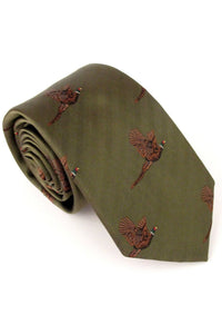 Flying Pheasant Silk Tie