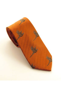Flying Pheasant Silk Tie