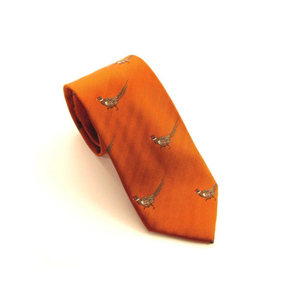 Standing Pheasant Silk Tie