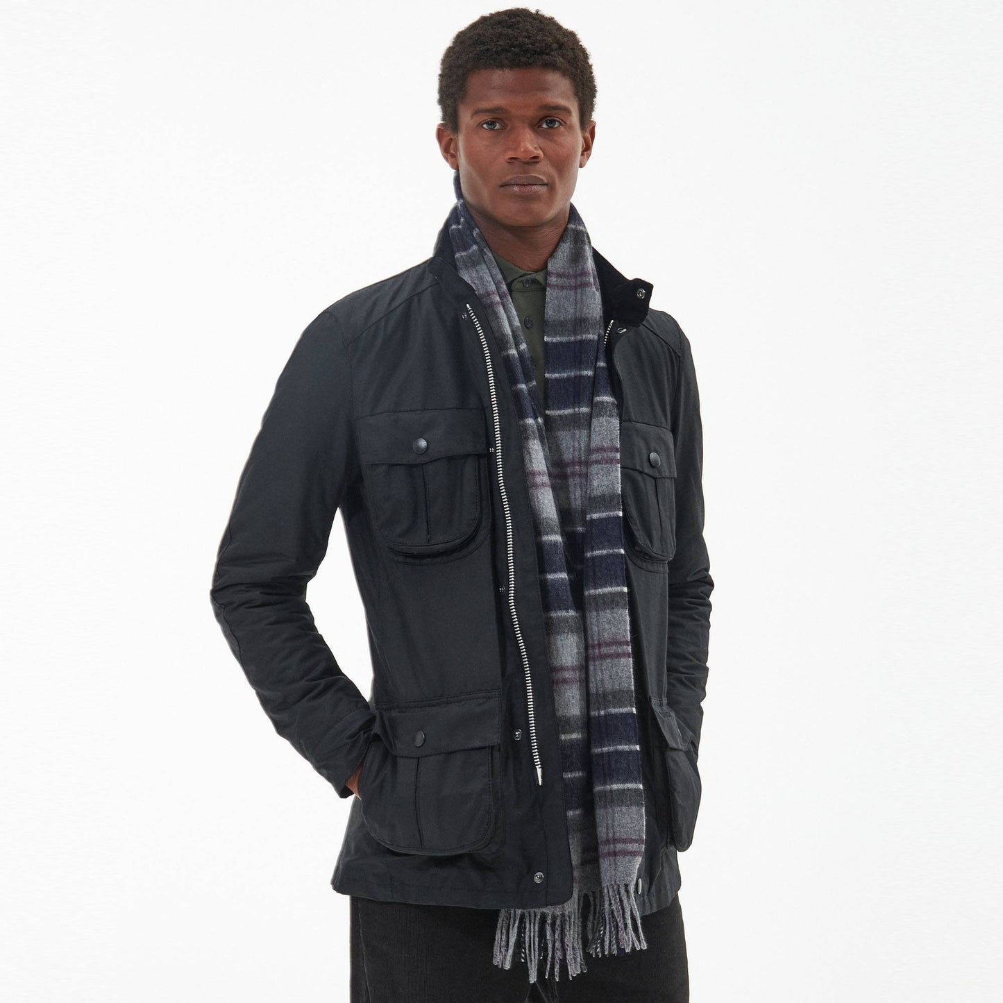 Wool Cashmere Tartan Scarf