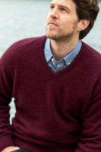 Possum Merino Oxford Vee Neck Knit