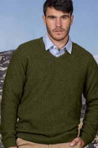 Possum Merino Oxford Vee Neck Knit