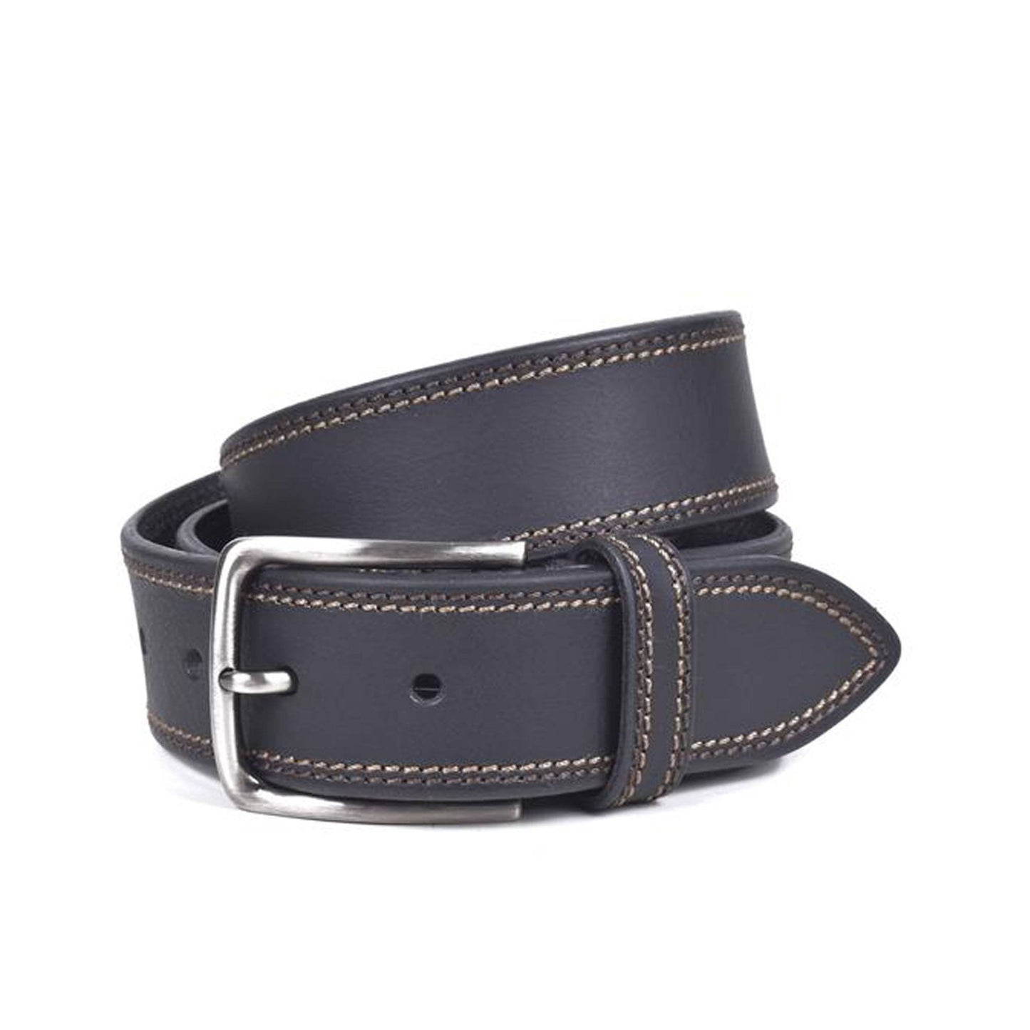 Contrast Stitch Leather Belt