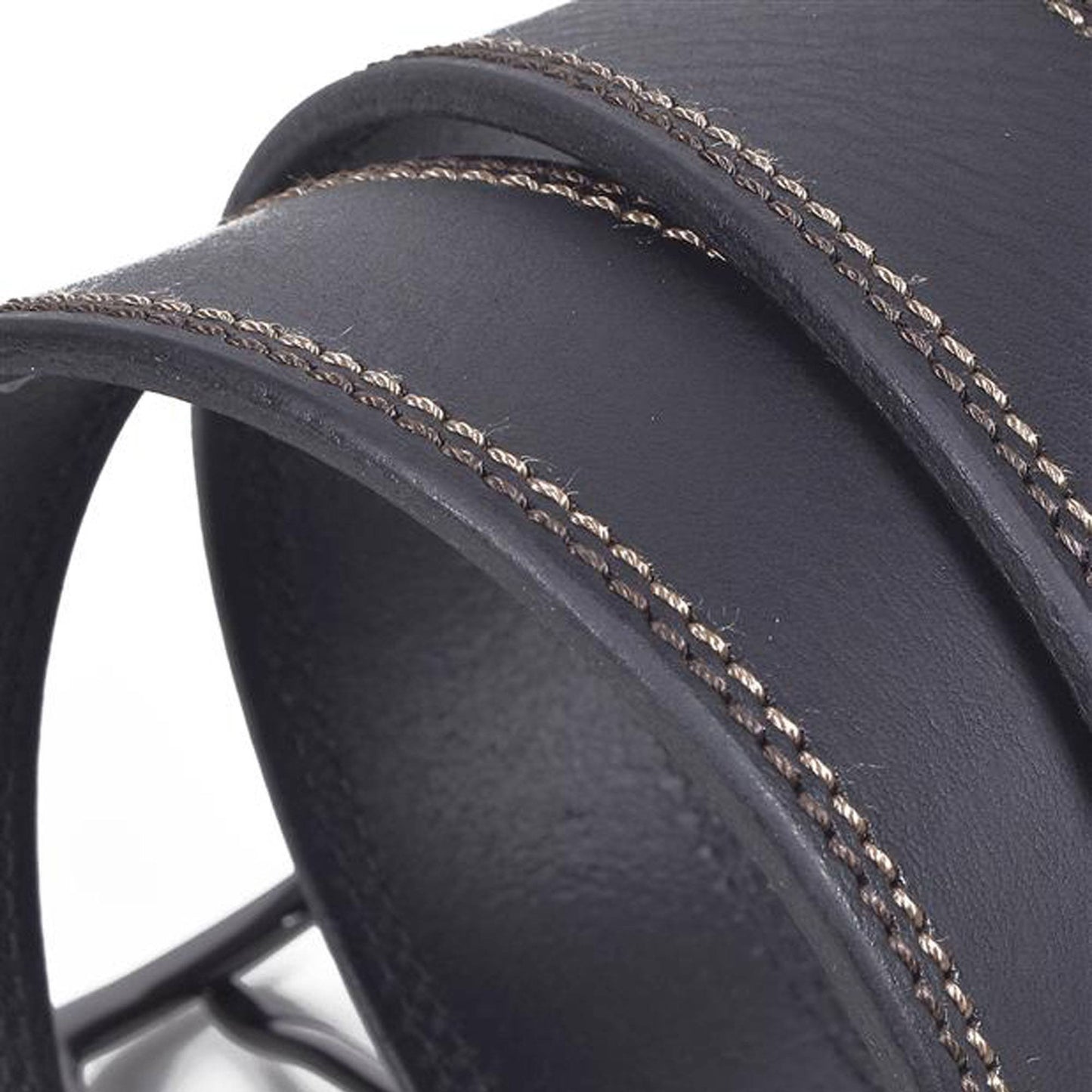 Contrast Stitch Leather Belt