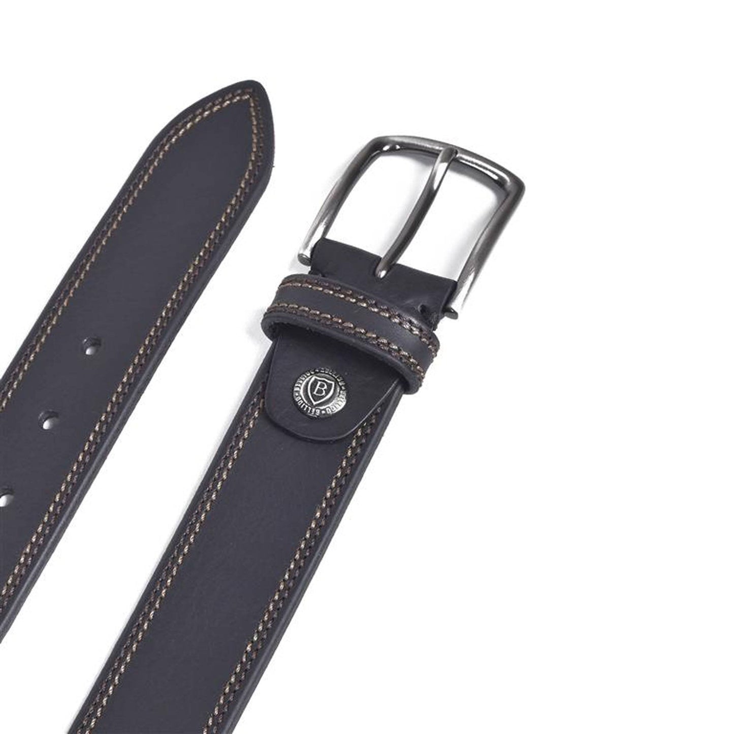 Contrast Stitch Leather Belt