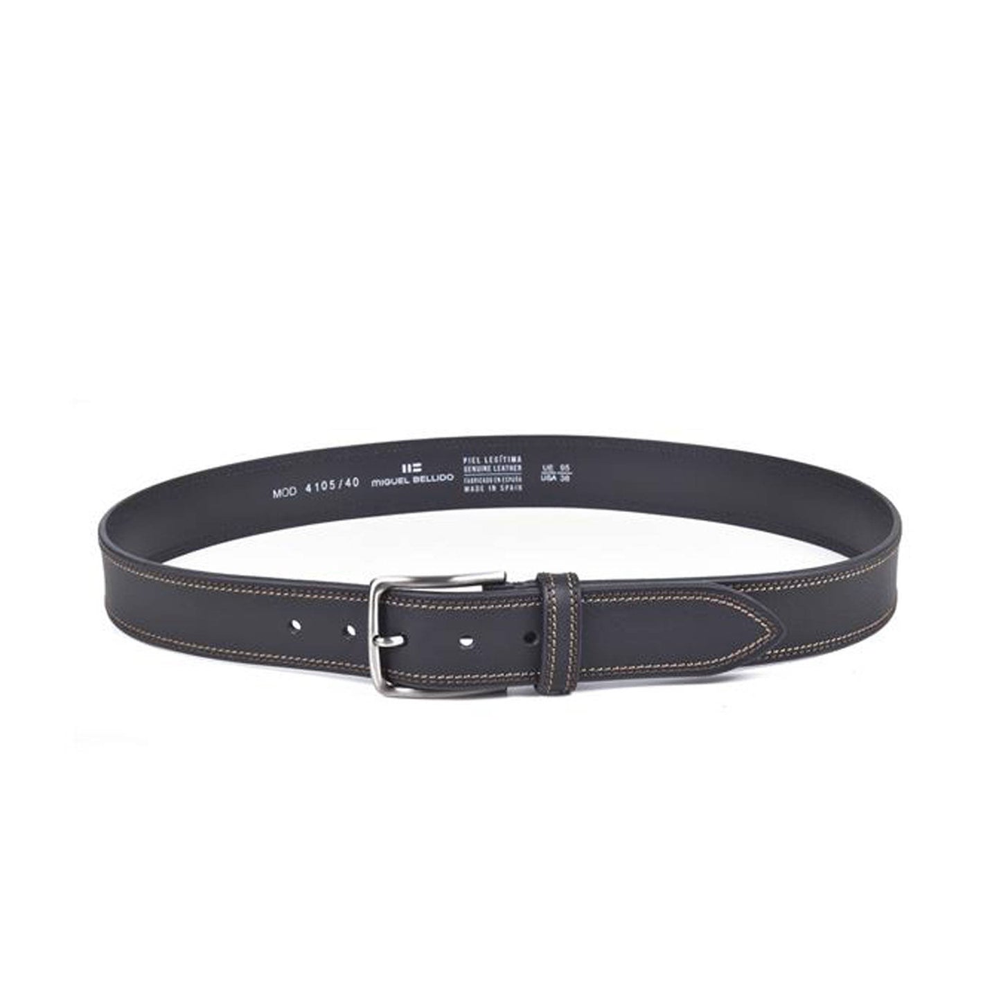Contrast Stitch Leather Belt
