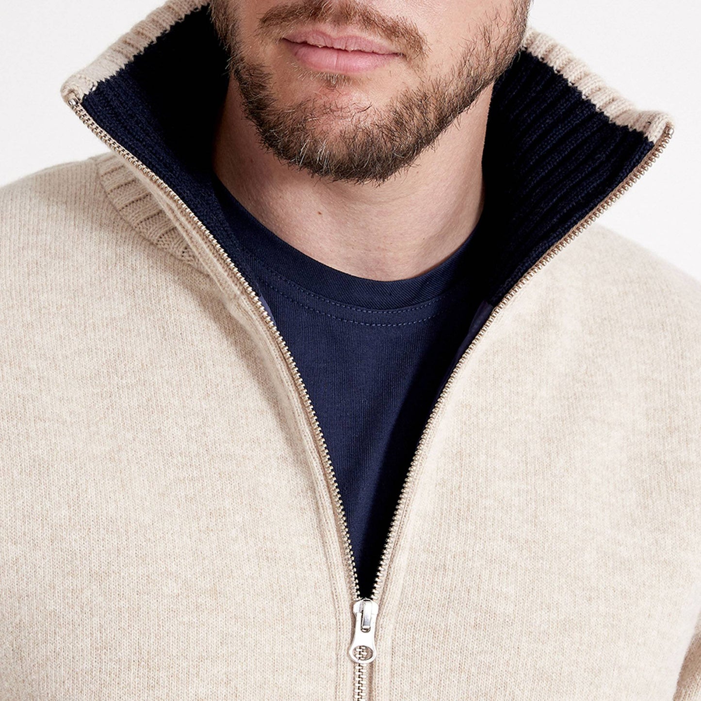 Mans Windproof Full Zip Knit