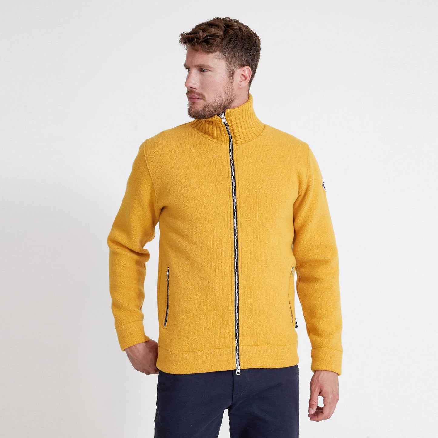 Mans Windproof Full Zip Knit