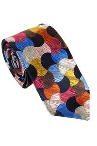 Platinum Half Moons Silk Tie Boxed