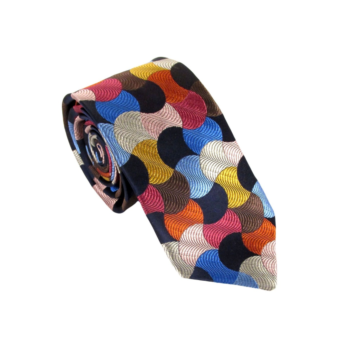 Platinum Half Moons Silk Tie Boxed