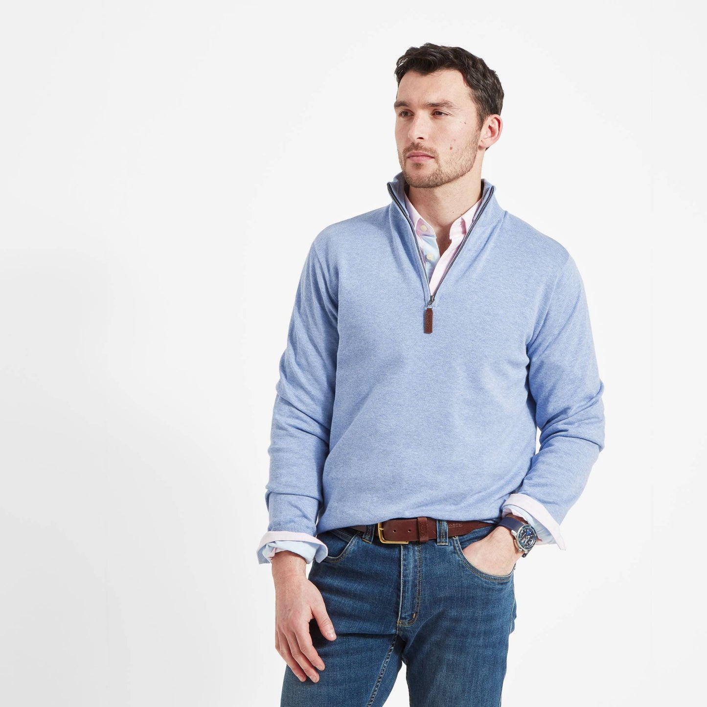Porthmeor Pima Cotton Quarter Zip
