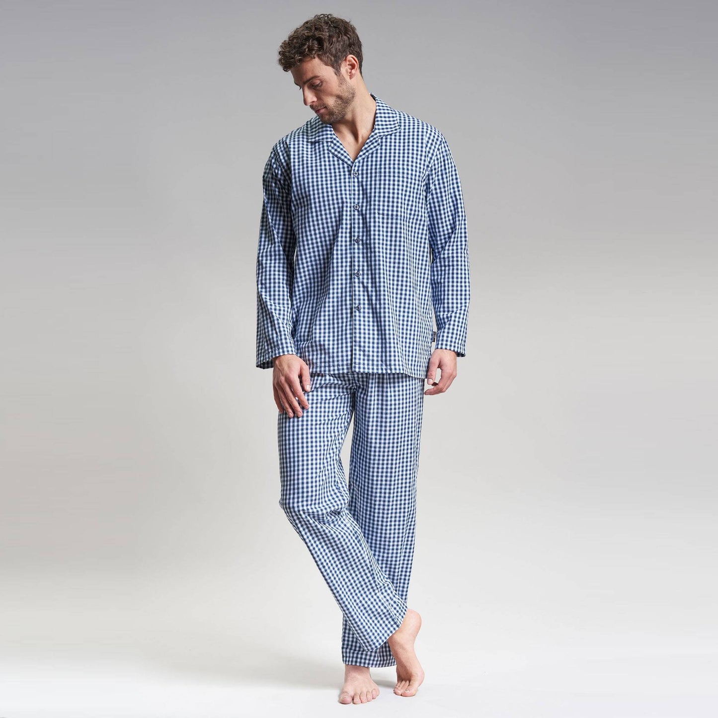 Cotton Small Check Pyjamas