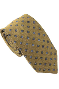 Neat Medallion Flower Textured Silk Tie