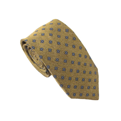 Neat Medallion Flower Textured Silk Tie