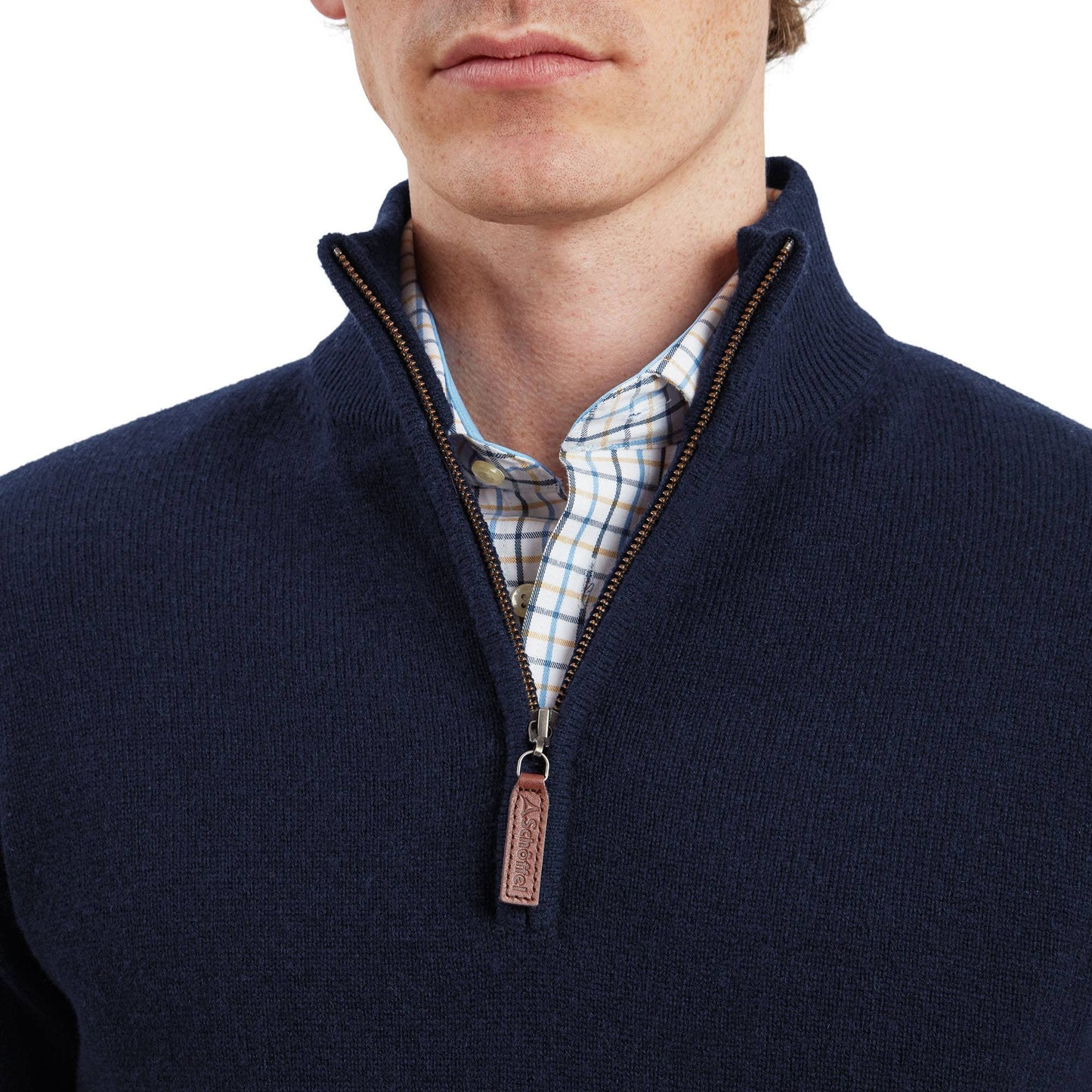 Lewis Lambswool Quarter Zip Jumper